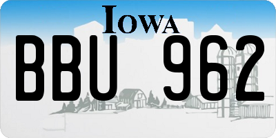 IA license plate BBU962