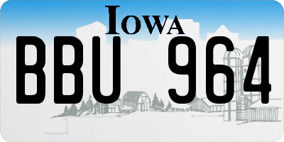IA license plate BBU964