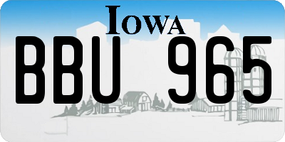 IA license plate BBU965