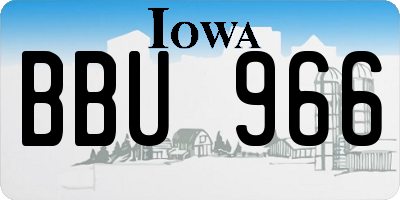 IA license plate BBU966