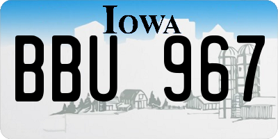 IA license plate BBU967