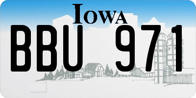 IA license plate BBU971