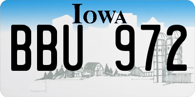IA license plate BBU972