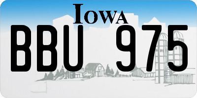 IA license plate BBU975
