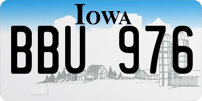 IA license plate BBU976