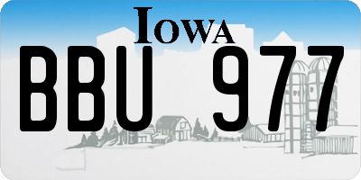 IA license plate BBU977