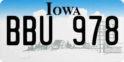 IA license plate BBU978