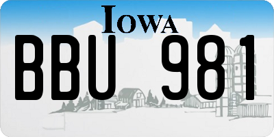 IA license plate BBU981