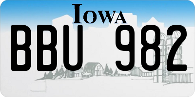 IA license plate BBU982