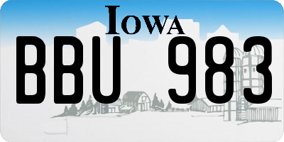 IA license plate BBU983