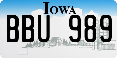 IA license plate BBU989