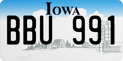 IA license plate BBU991
