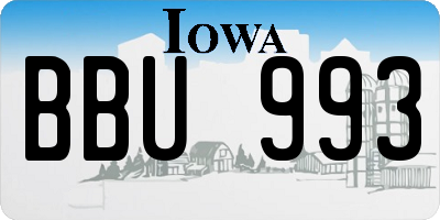 IA license plate BBU993