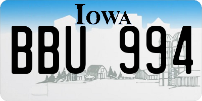IA license plate BBU994