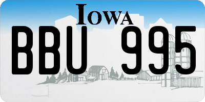 IA license plate BBU995
