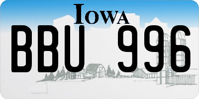IA license plate BBU996