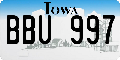IA license plate BBU997