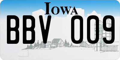 IA license plate BBV009