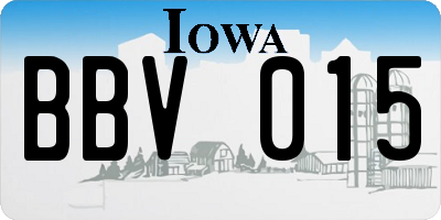 IA license plate BBV015