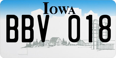 IA license plate BBV018