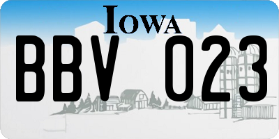 IA license plate BBV023