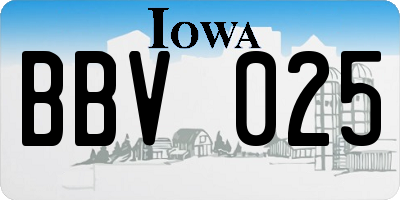 IA license plate BBV025