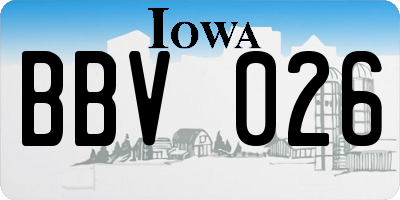 IA license plate BBV026