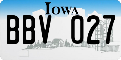 IA license plate BBV027