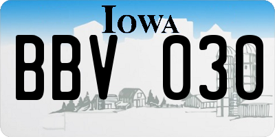 IA license plate BBV030