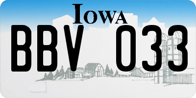 IA license plate BBV033