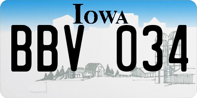 IA license plate BBV034