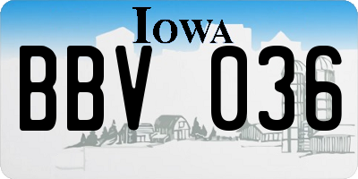 IA license plate BBV036
