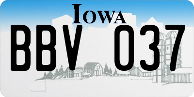 IA license plate BBV037