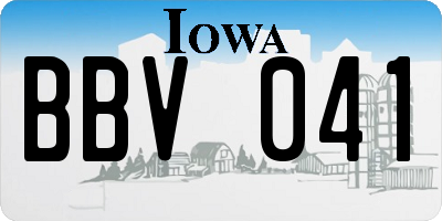 IA license plate BBV041