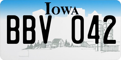IA license plate BBV042