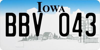 IA license plate BBV043
