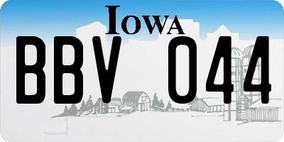 IA license plate BBV044