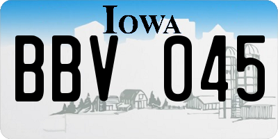 IA license plate BBV045