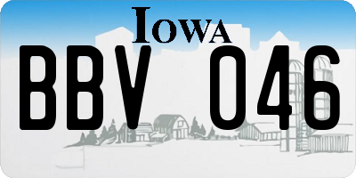 IA license plate BBV046