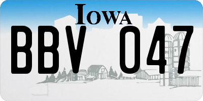 IA license plate BBV047