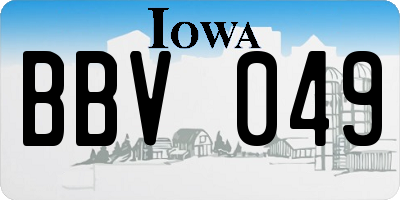 IA license plate BBV049