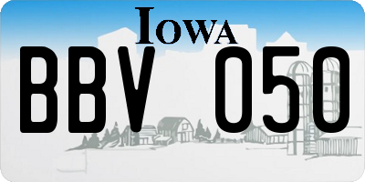 IA license plate BBV050