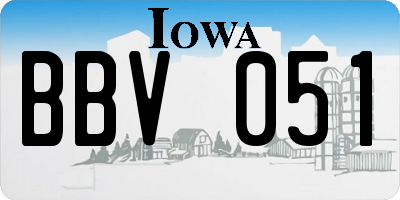 IA license plate BBV051