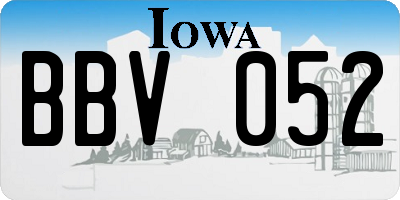 IA license plate BBV052
