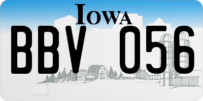 IA license plate BBV056