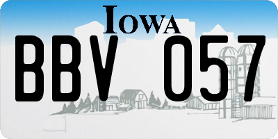IA license plate BBV057