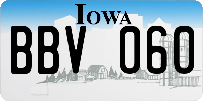 IA license plate BBV060