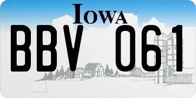 IA license plate BBV061
