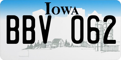 IA license plate BBV062
