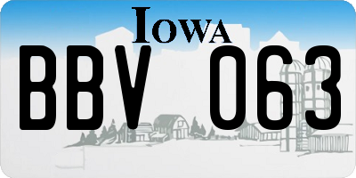 IA license plate BBV063